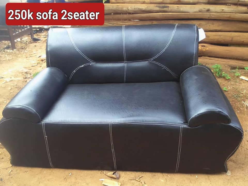 Black 2 seater sofa set