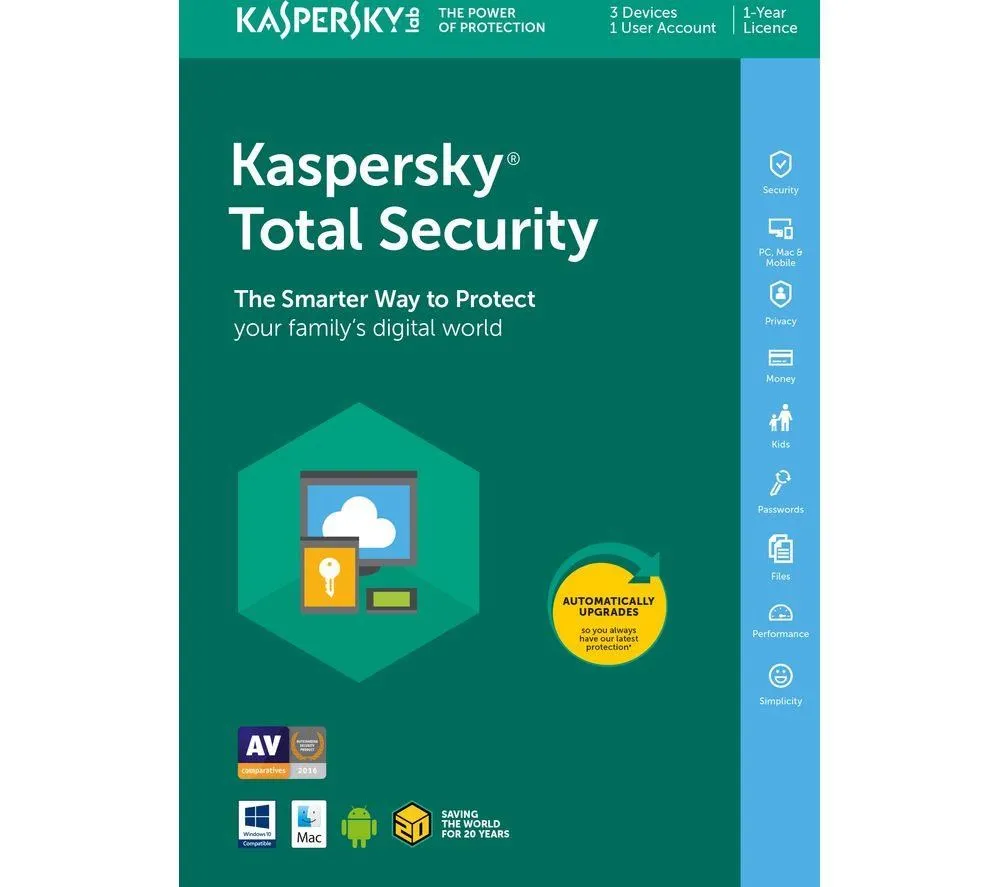 Kaspersky Total Security 2021 3 Devices, 1 Year
