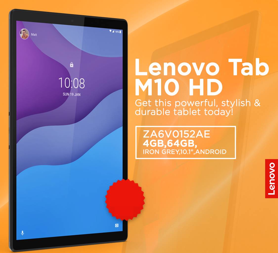 Lenovo Tab M10 HD (2nd Gen) 10.1 Inch Tablet 4GB RAM 64GB St