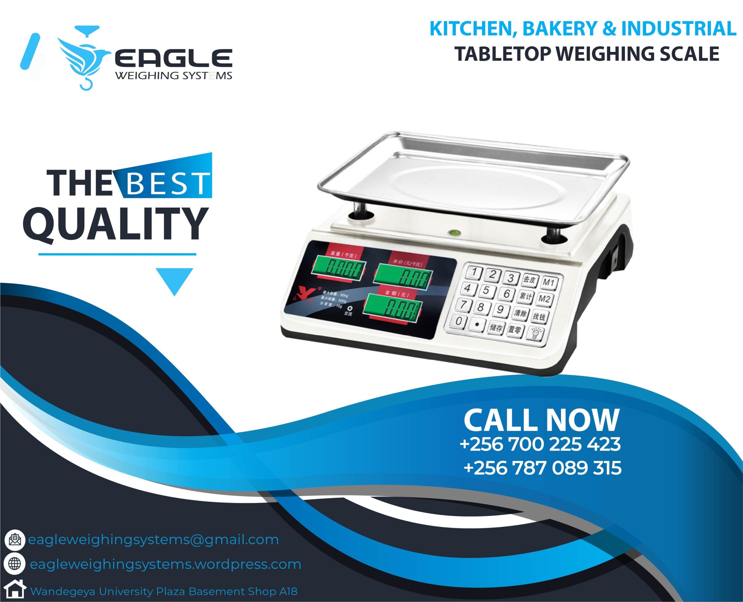 Square 30kg digital market commercial table top scales