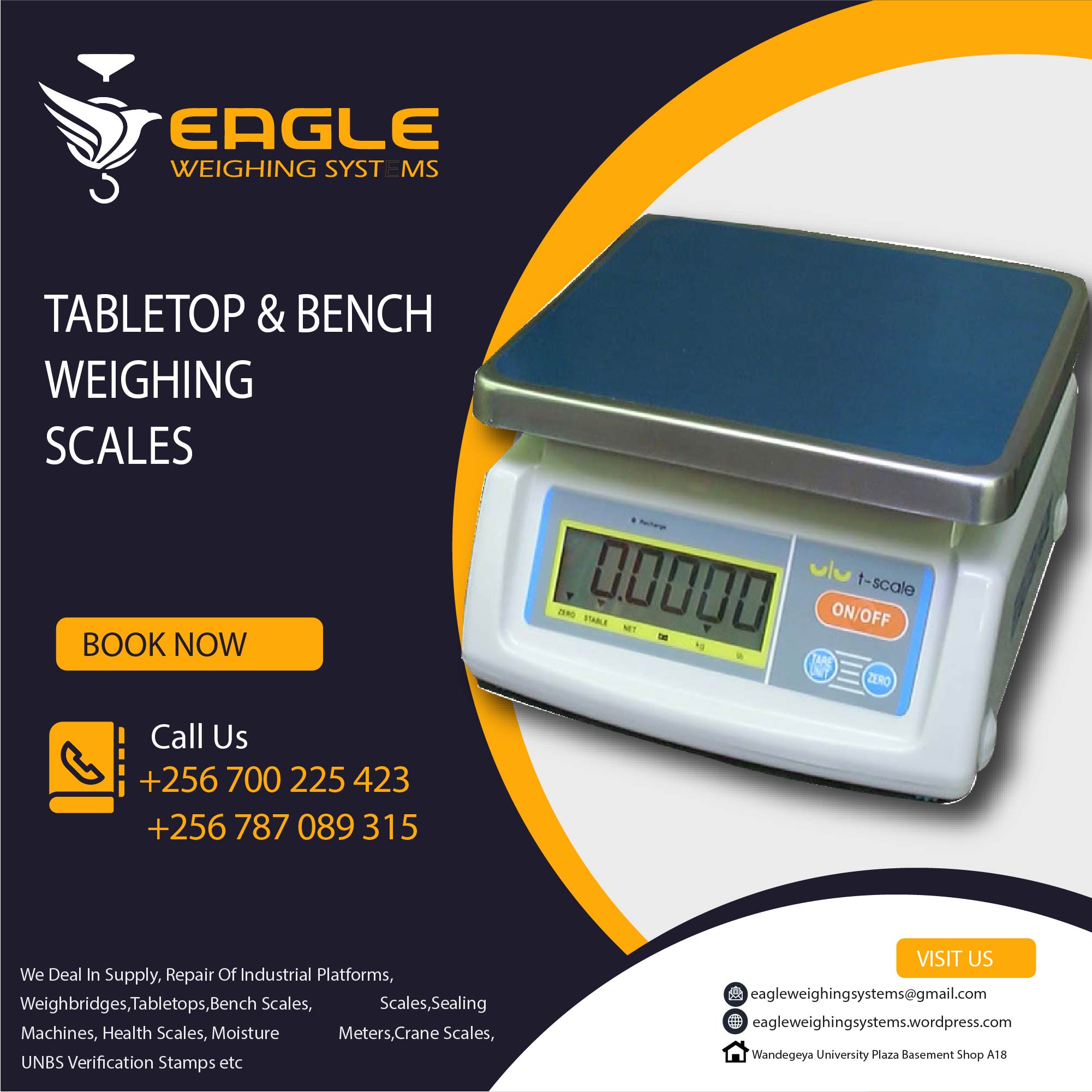 Portable table top electronic waterproof weighing scales