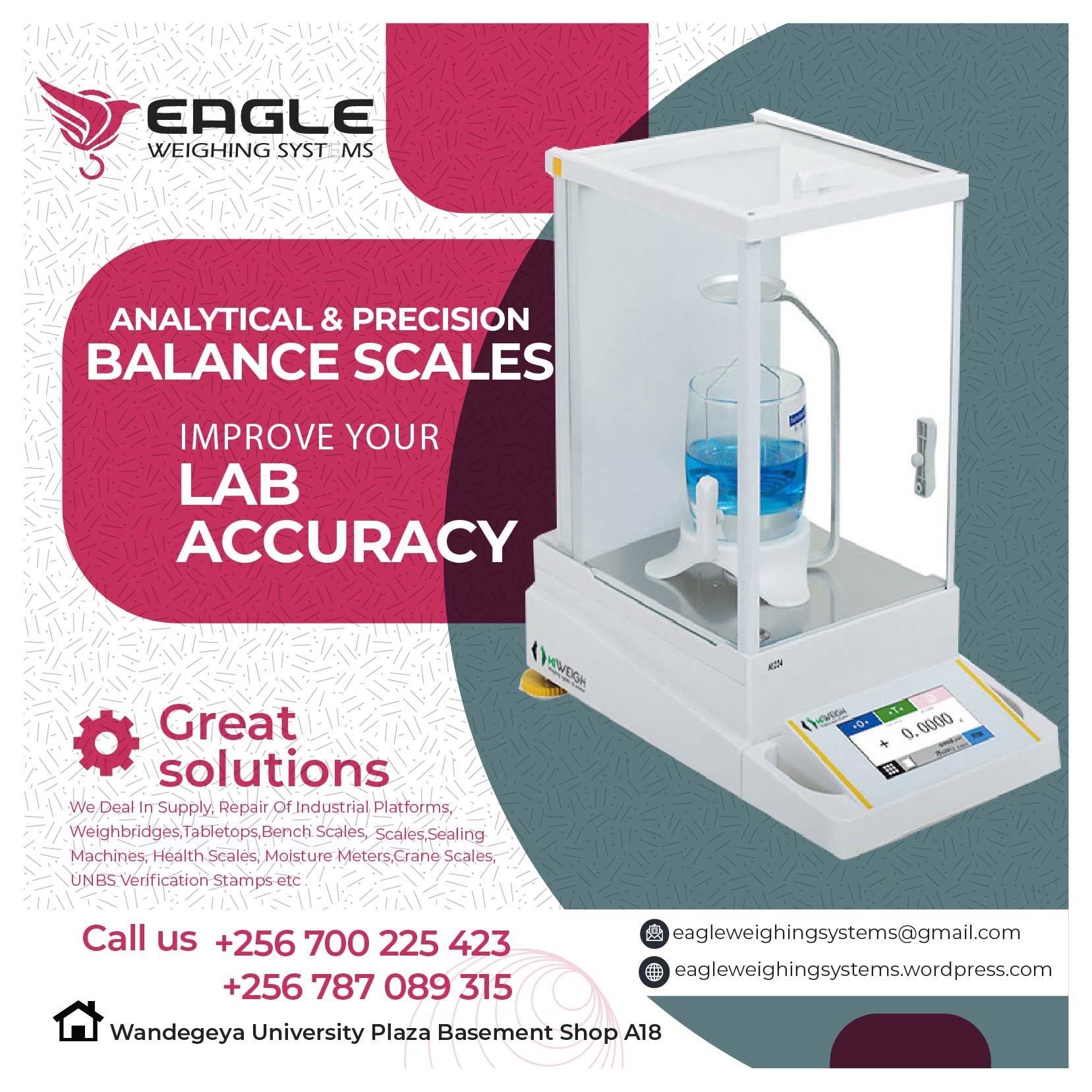Laboratory Weighing scales dealer in Uganda +256 787089315