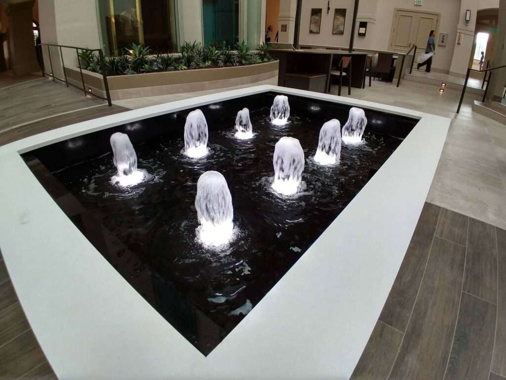 Reflection pool fountain installation in Uganda