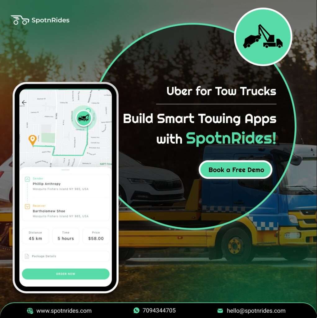Streamline Your TowTruck Services with SpotnRides’ CustomApp
