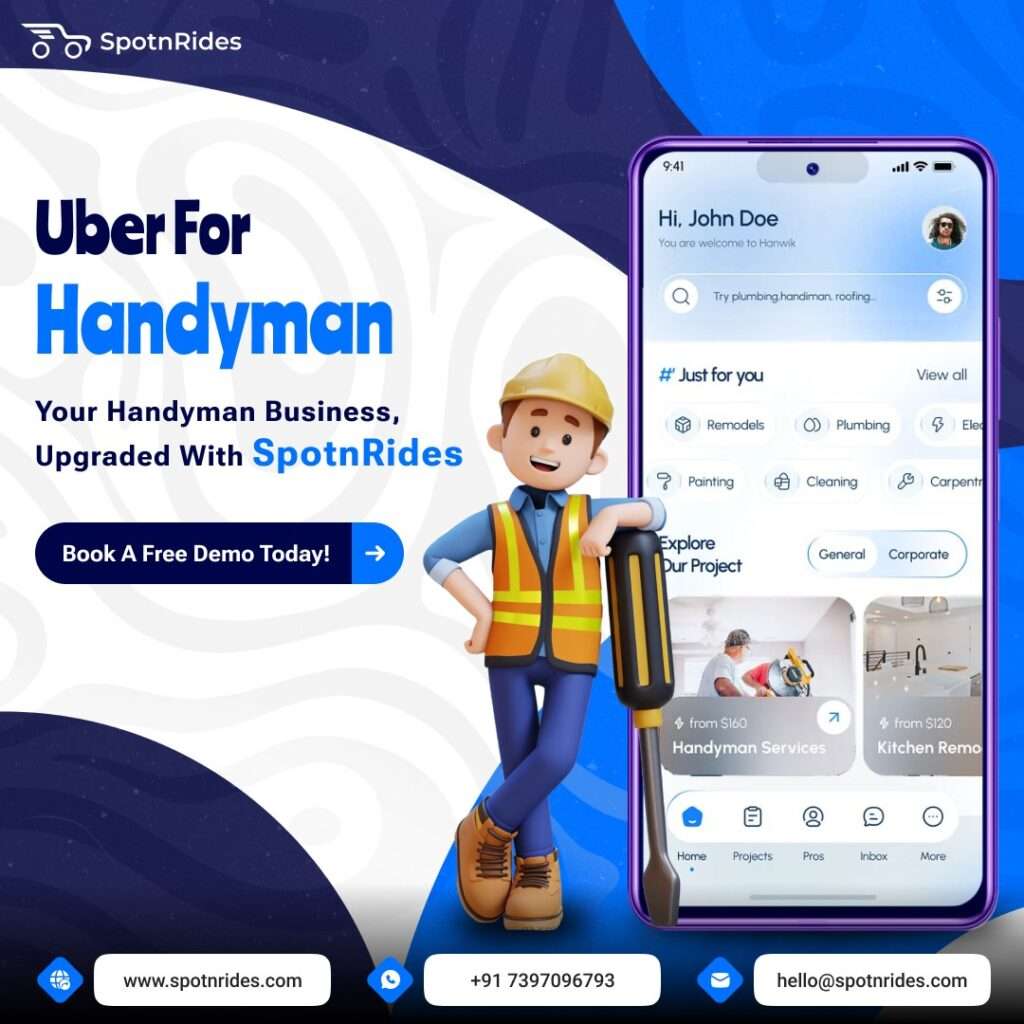 Launch Your Own Uber for Handyman Services with SpotnRides
